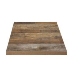 Plateau de table carré Bolero effet bois vieilli - 70 cm