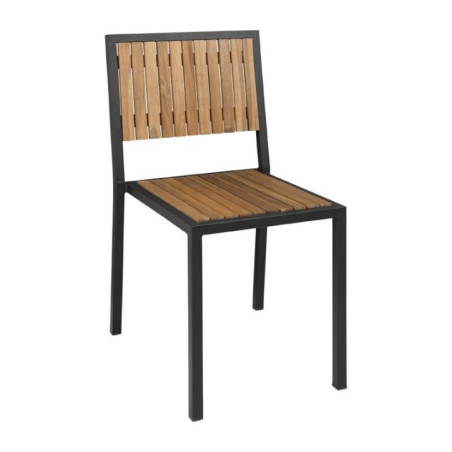 Chaises en acier et acacia Bolero (lot de 4)