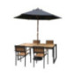 Fauteuils en acier et acacia Bolero (lot de 4)