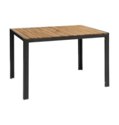 Table rectangulaire en acier et acacia Bolero 120 cm