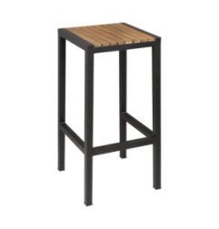 Tabourets de bar en acier et acacia Bolero (lot de 2)