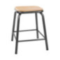 Tabourets bas avec assise en bois Bolero Cantina gris métal (lot de 4)
