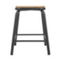 Tabourets bas avec assise en bois Bolero Cantina gris métal (lot de 4)