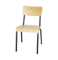 Chaises avec assise et dossier en bois Bolero Cantina gris métal (lot de 4)