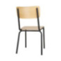 Chaises avec assise et dossier en bois Bolero Cantina gris métal (lot de 4)