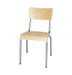 Chaises avec assise et dossier en bois Bolero Cantina galvanisées (lot de 4)