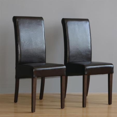 Chaises en simili cuir à dossier incurvé Bolero noires (Lot de 2)