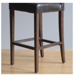 Tabouret de bar haut avec dossier en simili cuir Bolero noir