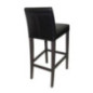 Tabouret de bar haut avec dossier en simili cuir Bolero noir