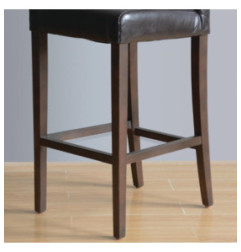 Tabouret de bar haut avec dossier en simili cuir Bolero marron foncé