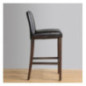 Tabouret de bar haut avec dossier en simili cuir Bolero marron foncé