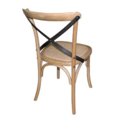 Chaises en bois patiné avec dossier croisé Bolero naturel (Lot de 2)