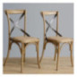 Chaises en bois patiné avec dossier croisé Bolero naturel (Lot de 2)