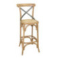 Tabouret de bar en bois avec dossier croisé Bolero métal