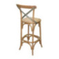 Tabouret de bar en bois avec dossier croisé Bolero métal