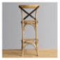 Tabouret de bar en bois avec dossier croisé Bolero métal