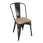 Chaise en acier noir avec assise en bois Bolero Bistro (lot de 4)