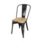 Chaise en acier noir avec assise en bois Bolero Bistro (lot de 4)