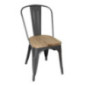 Chaises en acier avec assise en bois Bolero Bistro gris métallisé (lot de 4)