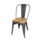 Chaises en acier avec assise en bois Bolero Bistro gris métallisé (lot de 4)