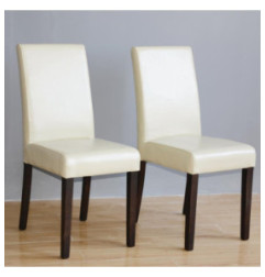 Chaises en simili cuir Bolero crème (Lot de 2)