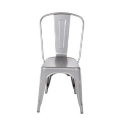 Chaises en acier gris métallisé Bolero Bistro (lot de 4)