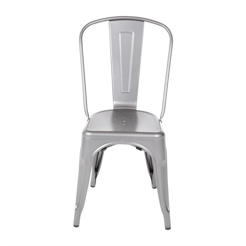 Chaises en acier gris métallisé Bolero Bistro (lot de 4)