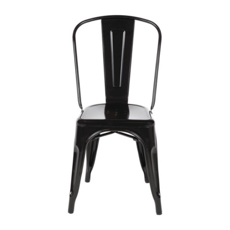 Chaises en acier noir Bolero Bistro (lot de 4)