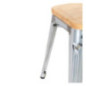 Tabourets bistro bas en acier avec assise en bois Bolero (lot de 4)