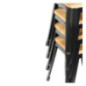 Tabourets bistro bas en acier noir avec assise en bois Bolero (lot de 4)