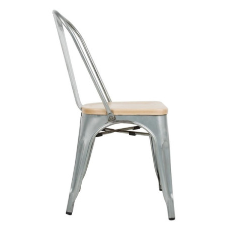 Chaises en acier avec assise en bois Bolero (lot de 4)