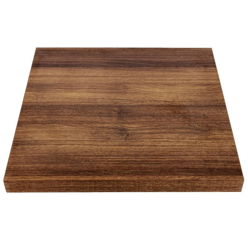 Plateau de table carré Bolero 700mm effet bois chêne rustique