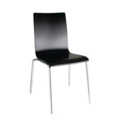 Chaise dossier carré noire Bolero lot de 4