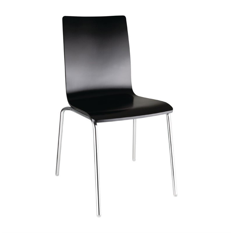 Chaise dossier carré noire Bolero lot de 4