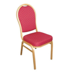 Chaises de banquet en aluminium dossier arrondi Bolero rouges  (Lot de 4)