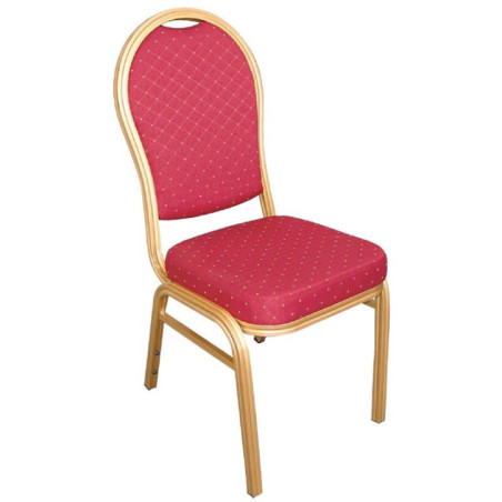 Chaises de banquet en aluminium dossier arrondi Bolero rouges  (Lot de 4)