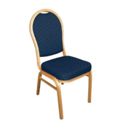 Chaises de banquet dossier arrondi Bolero bleues et dorées (lot de 4)