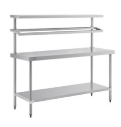 Grande table de préparation inox avec support bacs GN Vogue