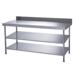 Table murale inox entièrement soudée avec 2 étagères inférieures Parry 1800x600mm