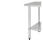 Table en acier inoxydable sans rebord Vogue 900 x 700mm