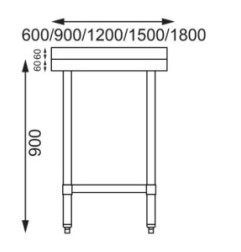 Table en acier inoxydable avec rebord Vogue 600 x 700mm