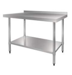 Table en acier inoxydable avec rebord Vogue 900 x 700mm