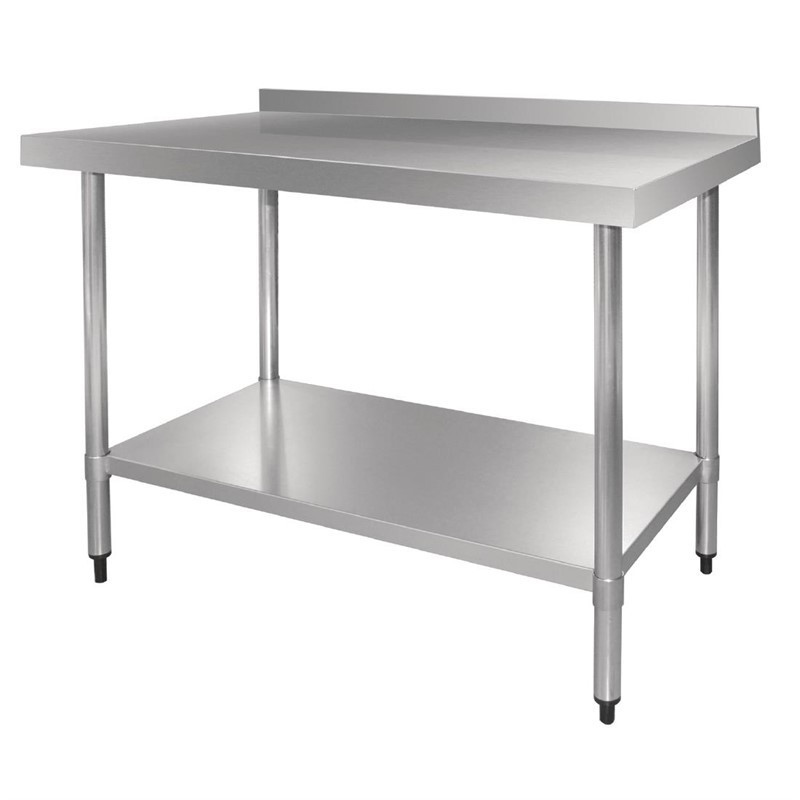 Table en acier inoxydable avec rebord Vogue 900 x 700mm