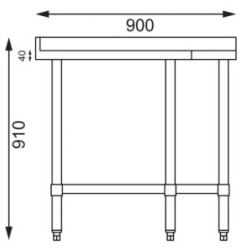 Table d'angle inox Vogue 700mm