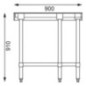 Table d'angle inox Vogue 700mm
