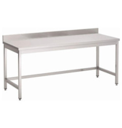 Table inox sans étagère basse avec dosseret Gastro M 1000 x 700 x 890mm