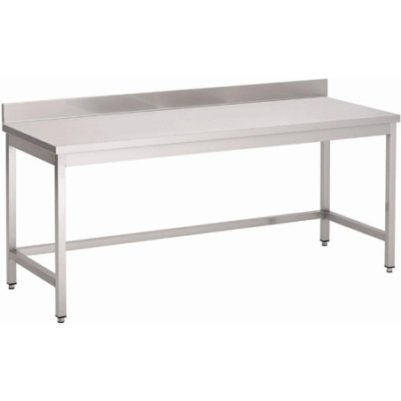 Table inox sans étagère basse avec dosseret Gastro M 1000 x 700 x 890mm