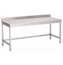 Table inox sans étagère basse avec dosseret Gastro M 1200 x 700 x 890mm