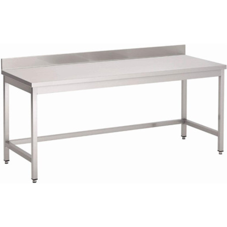 Table inox sans étagère basse avec dosseret Gastro M 1200 x 700 x 890mm