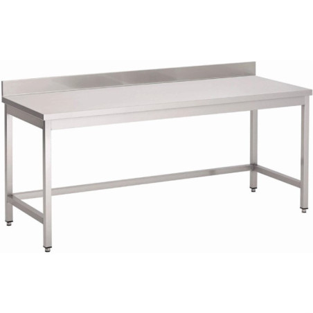Table inox sans étagère basse avec dosseret Gastro M 1400 x 700 x 890mm